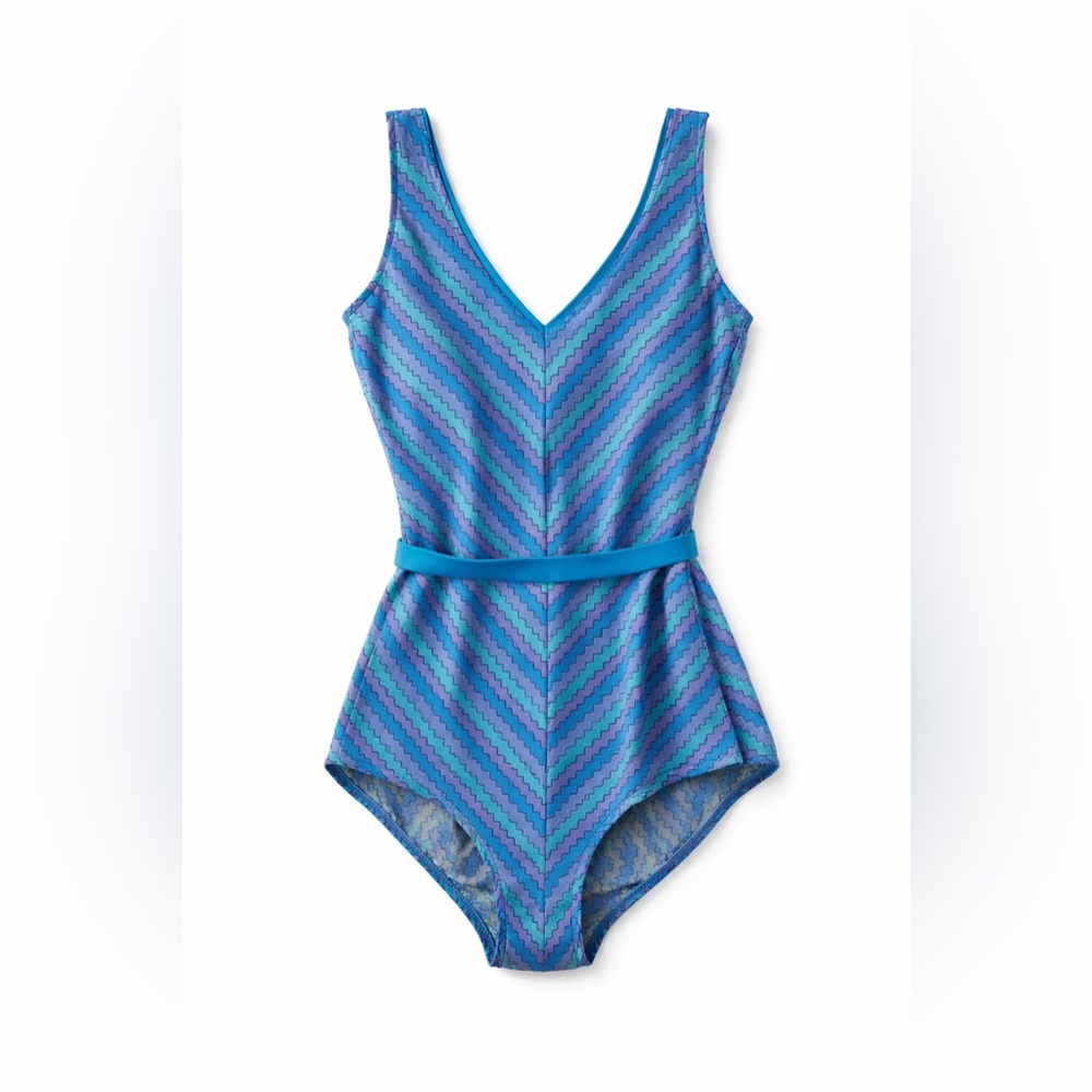 Vintage One Piece Swimsuit with Belt Size 12 E Stewart🩱